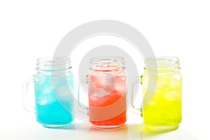 Refreshing summer drinks in jar