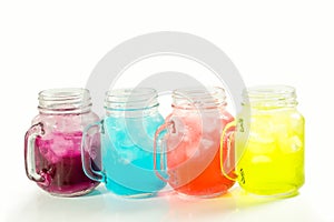 Refreshing summer drinks in jar