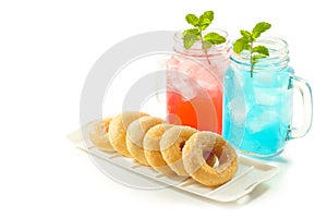 Refreshing summer drinks in jar