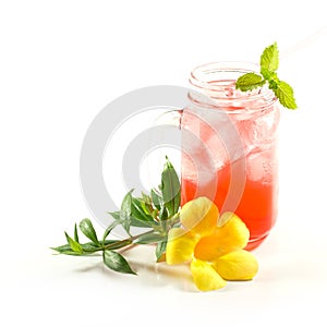 Refreshing summer drinks in jar