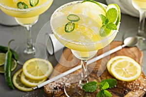 Refreshing summer margarita cocktail