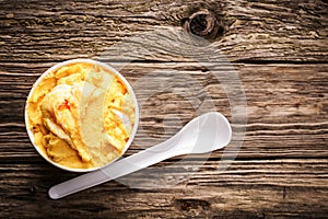 Refreshing tangy citrus ice cream or sorbet photo