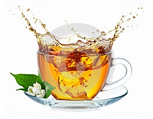 Refreshing Tea Splash with Lemon and Jasmine Blossom