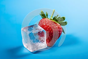 Refreshing Temptation: Ice Cube with Strawberry.