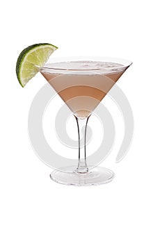 Refreshing Vodka Cosmopolitan Martini Cocktail on White