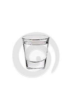 Refreshing Vodka Shot Glass on White