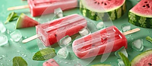 Refreshing Watermelon Popsicles With Mints