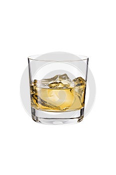 Refreshing Whiskey Rocks Cocktail on White