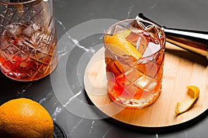 Refreshment Negroni Cocktail classic gin, bitter and vermouth aperitif