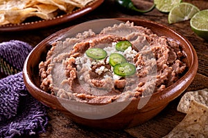 Refried Beans with Queso Fresco and Jalapeno photo