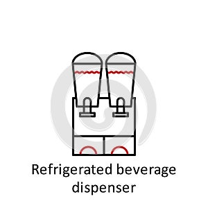 refrigerated beverage dispenser icon. Element of restaurant professional equipment. Thin line icon for website design and