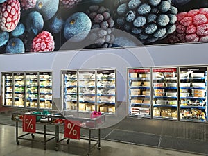 Refrigerated display cabinets at Selgros