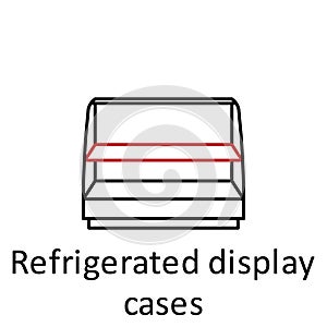 refrigerated display cases icon. Element of restaurant professional equipment. Thin line icon for website design and development,