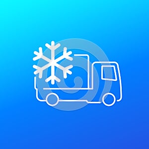 refrigerated truck icon, vector art
