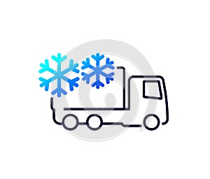 refrigerated truck icon on white