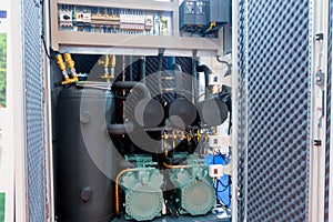 Refrigeration equipment. CO2 cooling systems. Natural refrigerant stations