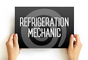 Refrigeration mechanic - work with industrial, commercial and domestic refrigeration, air-conditioning and heating systems, text