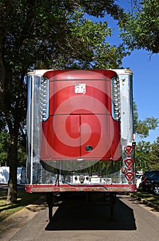 Refrigeration trailer parked on a street