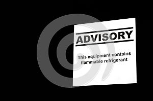 Refrigerator Advisory Label