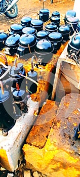 Refrigerator compressor at the workshop