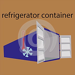 Refrigerator container  freezer. Freezer for perishable goods. Sea containers.