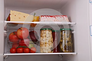 Refrigerator full of food