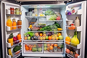 refrigerator fully stocked with an array of fresh and nutritious foods