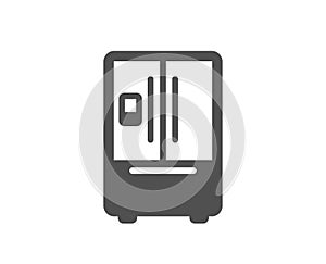 Refrigerator with ice maker icon. Fridge sign. Vector