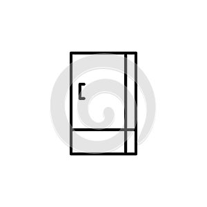 Refrigerator, Icebox icon. Kitchen appliances Illustration. Simple thin line style symbol