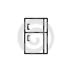 Refrigerator, Icebox icon. Kitchen appliances Illustration. Simple thin line style symbol