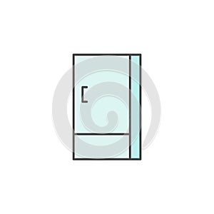 Refrigerator, Icebox icon. Kitchen appliances Illustration. Simple thin line style symbol