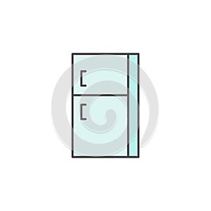 Refrigerator, Icebox icon. Kitchen appliances Illustration. Simple thin line style symbol