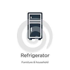 Refrigerator icon vector. Trendy flat refrigerator icon from furniture and household collection isolated on white background.