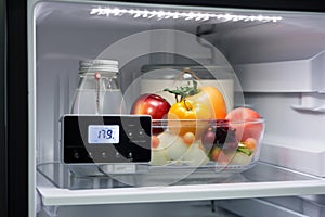 refrigerator with temperature probe and alarm, ensuring food safety