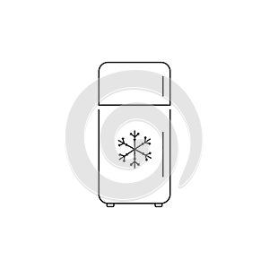 Refrigerator vector line icon. Frig flat sign design. Freezer symbol pictogram. Frig icon. Refrigerator sign