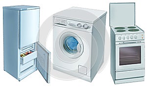 Refrigerator, washing machine, electric-plate