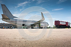 Refueling aircraft on the airport apron