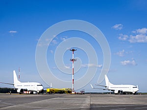 Refueling airplane, aircraft maintenance fuel at the airport