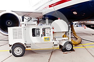 Refueling the airplane