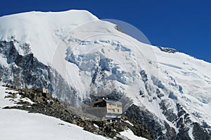 Refuge de Tete Rousse on Montblanc hiking route