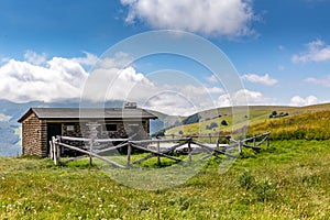 Refuge hut in the mountains of le Marche, Monti Sibillini National Park