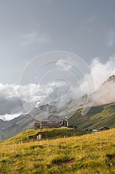 Refuge at the Rollo Pass in the Dolomites photo