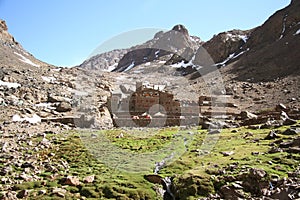 Refuge on the trail to Toubkal. Morocco