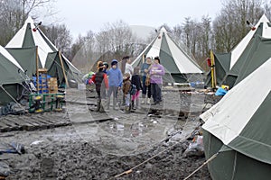 Refugee camp Grande-Synthe in France