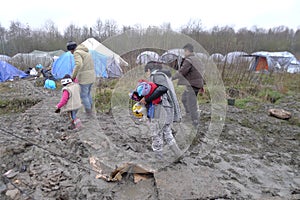 Refugee camp Grande-Synthe in France