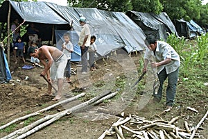 Refugee camp of landless people in Guatemala
