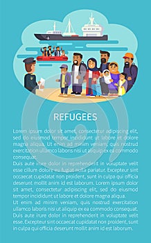 Refugee Poster and Text Sample Vector Illustration