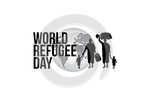 Refugee silhouette vectors and illustrations for world refugee day.