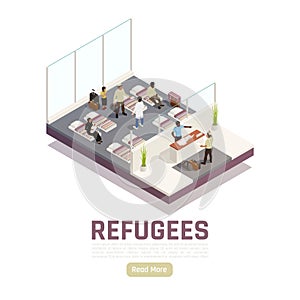 Refugees Asylum Center Isometric