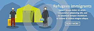 Refugees immigrants banner horizontal concept